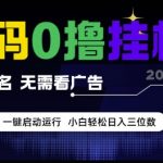 首码0撸挂G项目，无需实名无需看广告 一键启动运行，小白轻松日入三位数【揭秘】
