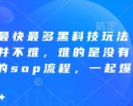 拼多多最快最多黑科技玩法，拼多多起量并不难，难的是没有一套完整的sop流程，一起爆单（更新6月）
