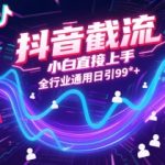 抖音截流，小白直接上手，全行业通用日引99+精准粉【揭秘】