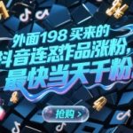 外面198买来的抖音连怼作品涨粉，最快当天千粉