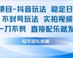 男粉项目抖音玩法稳定日收5张实拍视频一刀不剪直接配乐就发布不封号玩法