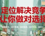 定位解决竞争，让你做对选择，复制成功，选对赛道，选对品类，选对平台，选对人