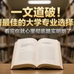 付费文章：一文道破！目前最佳的大学专业选择建议，看完你就心里彻底踏实明朗了