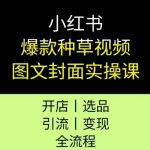 小红书爆款种草视频图文封面实操课，开店、选品、引流、变现全流程