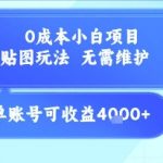 0成本小白项目，设计平台贴图玩法，无需维护，无需成本，单账号单月可产生收益4k+