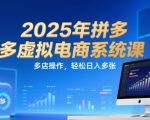 2025年拼多多虚拟电商系统课，多店操作，轻松日入多张