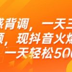 情感背调，一天三条视频，现抖音火爆玩法，一天轻松5张+【揭秘】
