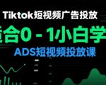 Tiktok短视频广告投放，适合0-1小白学习ADS短视频投放课