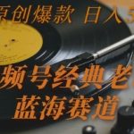 视频号经典老歌，蓝海赛道，日入5张+ 条条原创爆款【揭秘】