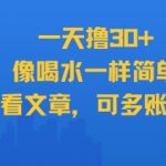 一天撸30+，像喝水一样简单，手机看文章，可多账号操作