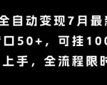 小说全自动变现7月玩法，单窗口50+，可挂100窗口，简单上手，全流程限时公布【揭秘】