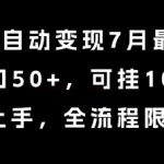 小说全自动变现7月玩法，单窗口50+，可挂100窗口，简单上手，全流程限时公布【揭秘】