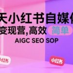 21天小红书自媒体成长变现营，高效 简单 AIGC SEO SOP