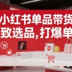 小红书单品带货，极致选品，打爆单品