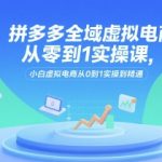拼多多全域虚拟电商从零到1实操课，小白虚拟电商从0到1实操到精通