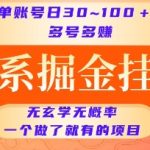 淘系掘金挂G项目，单账号日收益30~100+，多号多得，一个做了就有的项目【揭秘】