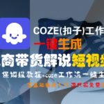 COZE(扣子)工作流一键生成电商带货解说短视频，保姆级教程，0基础快手入门