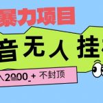 2025最新抖音暴力挂G撸金项目，单号产出2k+ ，小白当天也能拿结果，长期稳定做的项目【揭秘】