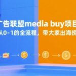 国外广告联盟media buy项目，从0-1的全流程，带大家出海捞金