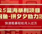 2025 最新闲鱼蓝海暴利项目 快速粗暴让你月入过1W不是梦，保姆级教程【揭秘】