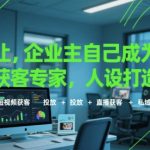 让企业主自己成为获客专家，人设打造+短视频获客+投放+直播获客+私域运营