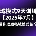 私域模式9天训练营【2025年7月】​9天带你理顺私域模式各个环节