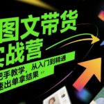 AI图文带货实战营，手把手教学，从入门到精通，快速出单拿结果
