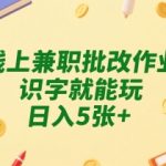 线上兼职批改作业，识字就能玩，日入5张+【揭秘】