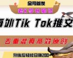 海外tiktok小说推文暴力项目，高停留率，高转化率，上手后一天搞顿饭钱不是问题