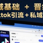 跨境私域基础+晋级线上课，Tilktok引流+私域成交