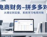 电商财务-拼多多对账，从理论到实操，系统学习电商对账