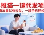 抖推猫一键代发项目，有播放量就有收益，一部手机轻松5张