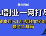 AI副业一网打尽0投入月入1W+视频文字绘图最全工具箱【揭秘】