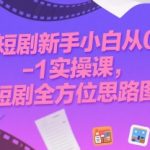短剧新手小白从0-1实操课，短剧全方位思路图