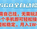 CSGO自动捡漏项目，最新独家玩法，一个手机可操作，新手小白轻松月入1W+，操作简单易上手【揭秘】