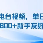 复刻电台视频，单日变现8张+新手友好，长期可做