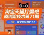 淘宝天猫打爆班原创高阶技术第71期，淘宝全站推广2.0