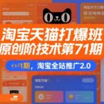 淘宝天猫打爆班原创高阶技术第71期，淘宝全站推广2.0