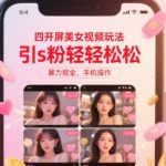 四开屏美女视频玩法，引s粉轻轻松松，暴力掘金，手机操作【揭秘】