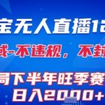 淘宝无人直播12.0，不封号，不违规，布局下半年旺季赛道，日入1k+(独家技术)【揭秘】