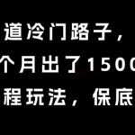中老年赛道冷门路子，一单788，上个月出了1500单，全流程玩法，保底模式【揭秘】