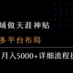 私域做天涯神贴 多平台布局 月入5k+详细流程拆解