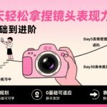 30天轻松拿捏镜头表现力，小白0基础到进阶