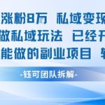 单条视频私域变现4.9k+利用AI做私域玩法 已经开始火热0基础也能做的副业项目轻松上手