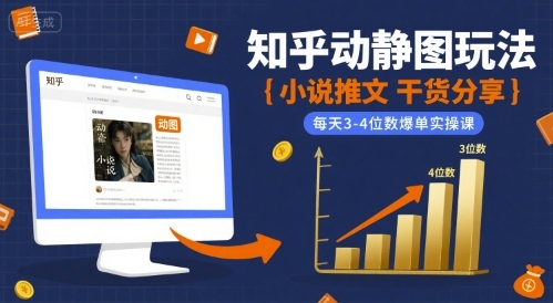 小说推文干货分享[/erphpdown]之知乎动静图玩法，每天3-4位数爆单实操课