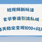 短视频新玩法玄学赛道引流私域单号每天稳定变现1k+闷声发财