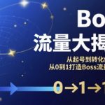 Boss流量大揭秘，从起号到转化细节拆解，从0到1打造Boss流量全流程