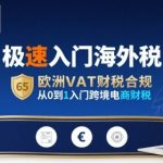 极速入门海外税，欧洲VAT财税合规，从0到1入门跨境电商财税