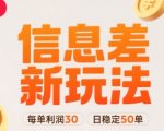 小红书信息差新玩法每单利润30，每天稳定50单左右，两个账号即可
