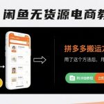 闲鱼无货源电商教程，拼多多搬运方法，用了这个方法后，月入6k(附详细教程)